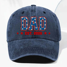 Load image into Gallery viewer, Personalized Denim Cap American Flag Design Gift for Dad

