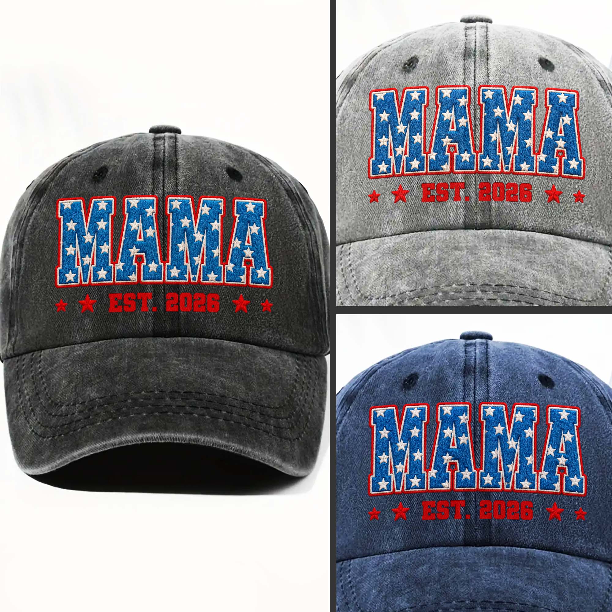 Personalized Denim Cap American Flag Design Gift for Dad