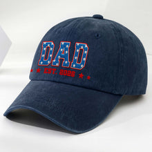 Load image into Gallery viewer, Personalized Denim Cap American Flag Design Gift for Dad
