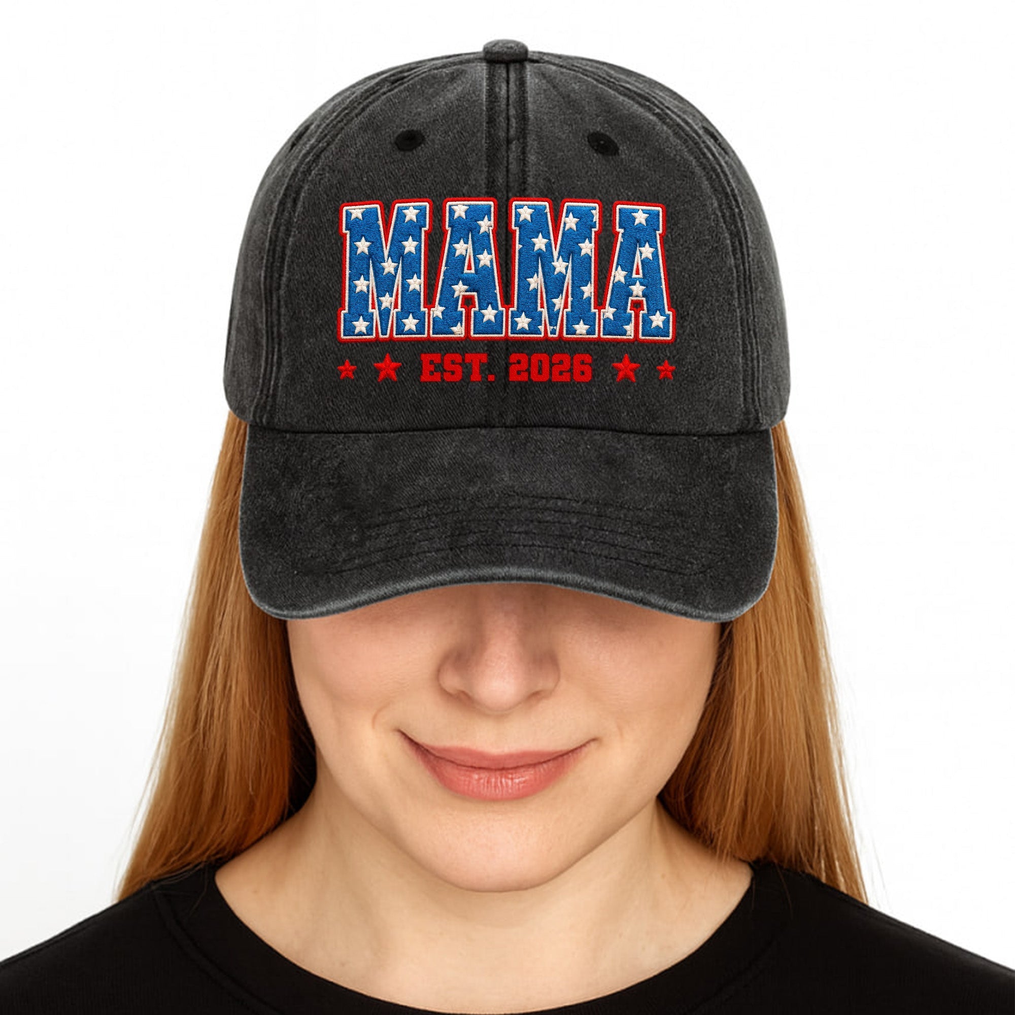 Personalized Denim Cap American Flag Design Gift for Dad
