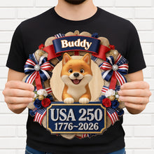Load image into Gallery viewer, Personalized Dog Wreath Wall Sign Custom Name USA Flag Gift
