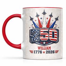 Load image into Gallery viewer, Personalized Ceramic Accent Mug Custom Name USA Independence Day Gift
