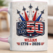 Load image into Gallery viewer, Personalized Ceramic Accent Mug Custom Name USA Independence Day Gift
