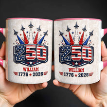 Load image into Gallery viewer, Personalized Ceramic Accent Mug Custom Name USA Independence Day Gift
