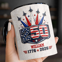 Load image into Gallery viewer, Personalized Ceramic Accent Mug Custom Name USA Independence Day Gift
