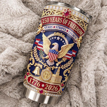 Load image into Gallery viewer, Personalized Stainless Steel Tumbler Custom Name 4th of July Gift for Dad
