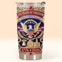 Load image into Gallery viewer, Personalized Stainless Steel Tumbler Custom Name 4th of July Gift for Dad
