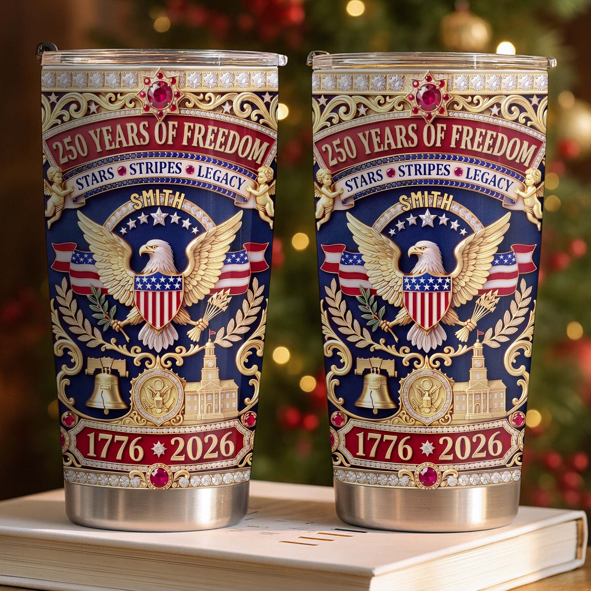 Personalized Stainless Steel Tumbler Custom Name 4th of July Gift for Dad