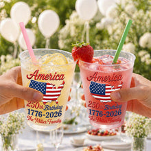 Load image into Gallery viewer, Personalized Frosted Cups USA Map American Flag Family Gift

