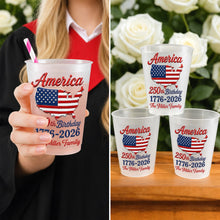 Load image into Gallery viewer, Personalized Frosted Cups USA Map American Flag Family Gift
