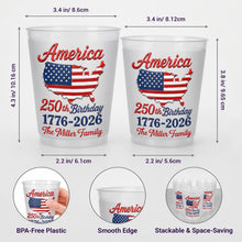Load image into Gallery viewer, Personalized Frosted Cups USA Map American Flag Family Gift
