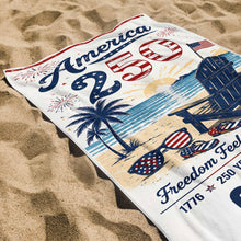 Load image into Gallery viewer, Personalized Microfiber Beach Towel USA Flag Custom Name Gift
