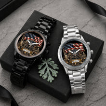 Load image into Gallery viewer, Personalized American Flag Men's Watch Custom Name Gift for Dad
