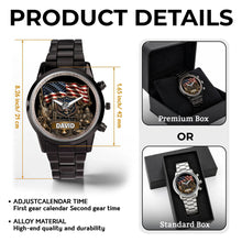 Load image into Gallery viewer, Personalized American Flag Men's Watch Custom Name Gift for Dad
