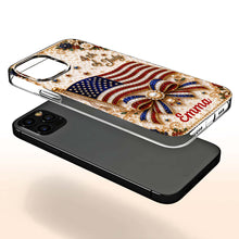 Load image into Gallery viewer, Personalized Clear Phone Case American Flag Gift for Her

