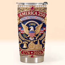 Load image into Gallery viewer, Personalized 20oz Stainless Steel Tumbler with Eagle &amp; Flag for Dad
