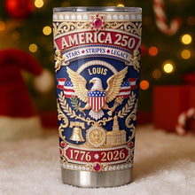 Load image into Gallery viewer, Personalized 20oz Stainless Steel Tumbler with Eagle &amp; Flag for Dad
