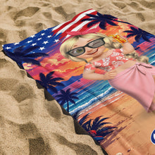 Load image into Gallery viewer, Personalized Microfiber Beach Towel Custom Name Fireworks Gift
