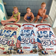 Load image into Gallery viewer, Personalized Microfiber Beach Towel Custom Design USA Gift
