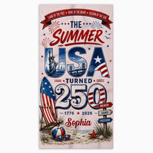 Load image into Gallery viewer, Personalized Microfiber Beach Towel Custom Design USA Gift
