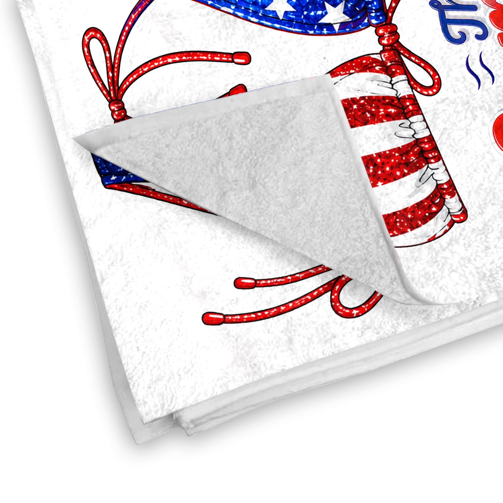 Personalized Microfiber Beach Towel Custom Name Stars Stripes Gift for Independence Day