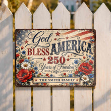 Load image into Gallery viewer, Personalized Metal Sign Custom Family Name 4th of July Gift
