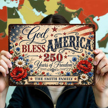 Load image into Gallery viewer, Personalized Metal Sign Custom Family Name 4th of July Gift
