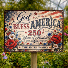 Load image into Gallery viewer, Personalized Metal Sign Custom Family Name 4th of July Gift
