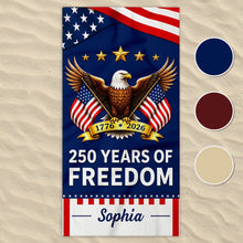 Load image into Gallery viewer, Personalized Microfiber Beach Towel USA Flag Gift for Dad
