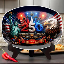 Load image into Gallery viewer, Personalized American Flag Custom Plate for 4th of July Gift
