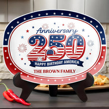 Load image into Gallery viewer, Personalized 4th of July Custom Family Name Plate Gift
