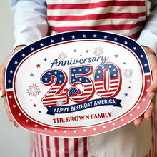 Load image into Gallery viewer, Personalized 4th of July Custom Family Name Plate Gift
