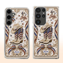 Load image into Gallery viewer, Personalized Clear Phone Case Custom Name for 4th of July
