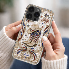 Load image into Gallery viewer, Personalized Clear Phone Case Custom Name for 4th of July
