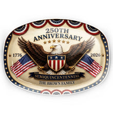 Load image into Gallery viewer, Personalized 250th Anniversary Custom Plate with Bald Eagle &amp; Flags Gift for Family
