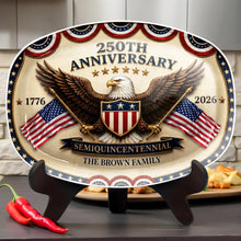 Load image into Gallery viewer, Personalized 250th Anniversary Custom Plate with Bald Eagle &amp; Flags Gift for Family
