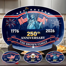 Load image into Gallery viewer, Personalized Custom Plate with Statue of Liberty for Family 250th Anniversary Gift
