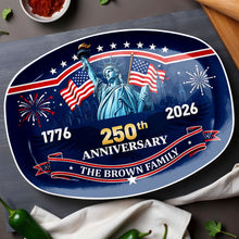 Load image into Gallery viewer, Personalized Custom Plate with Statue of Liberty for Family 250th Anniversary Gift
