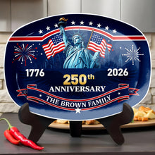 Load image into Gallery viewer, Personalized Custom Plate with Statue of Liberty for Family 250th Anniversary Gift
