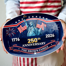 Load image into Gallery viewer, Personalized Custom Plate with Statue of Liberty for Family 250th Anniversary Gift
