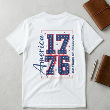 Load image into Gallery viewer, Personalized Family Name T-Shirt 4th of July Gift Idea
