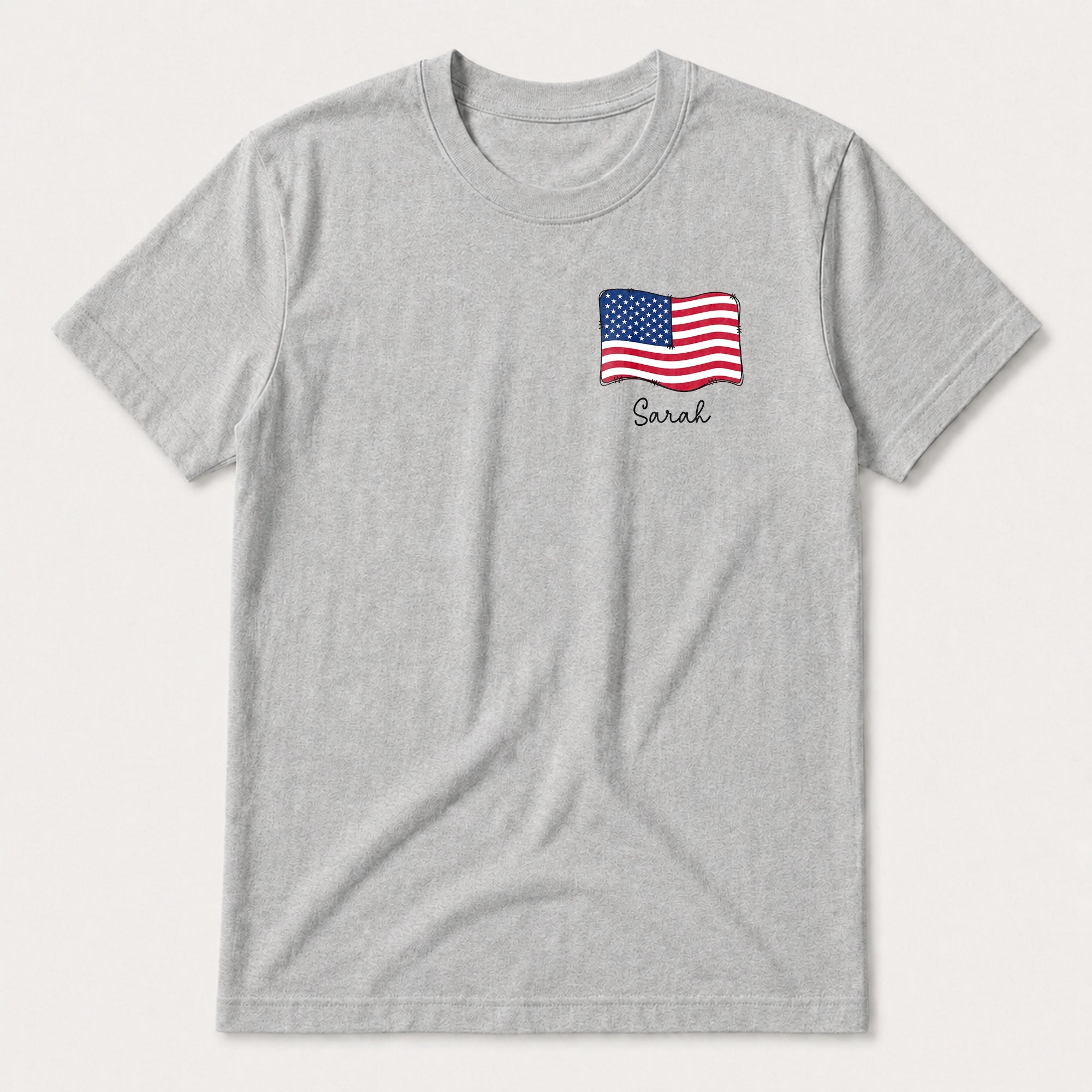 Personalized American Flag T-Shirt Custom Name Gift for Dad