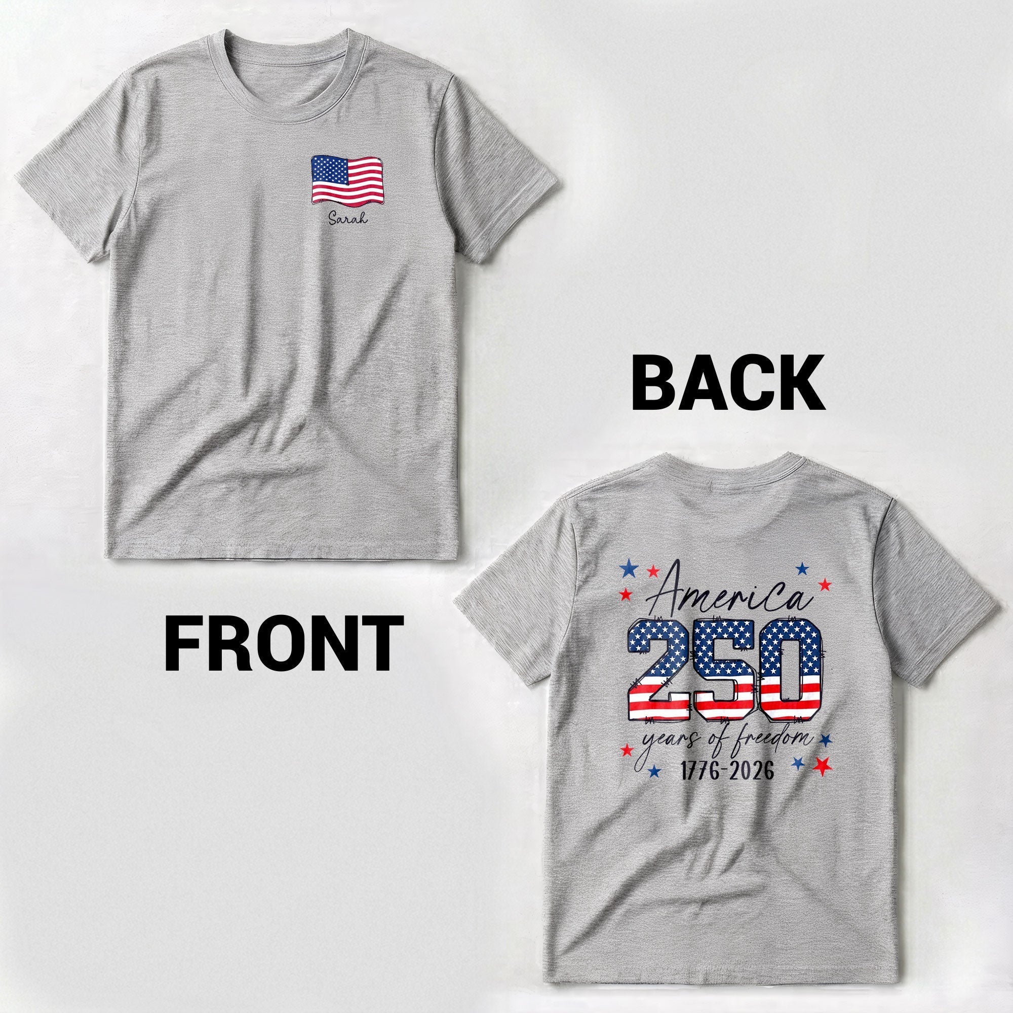Personalized American Flag T-Shirt Custom Name Gift for Dad