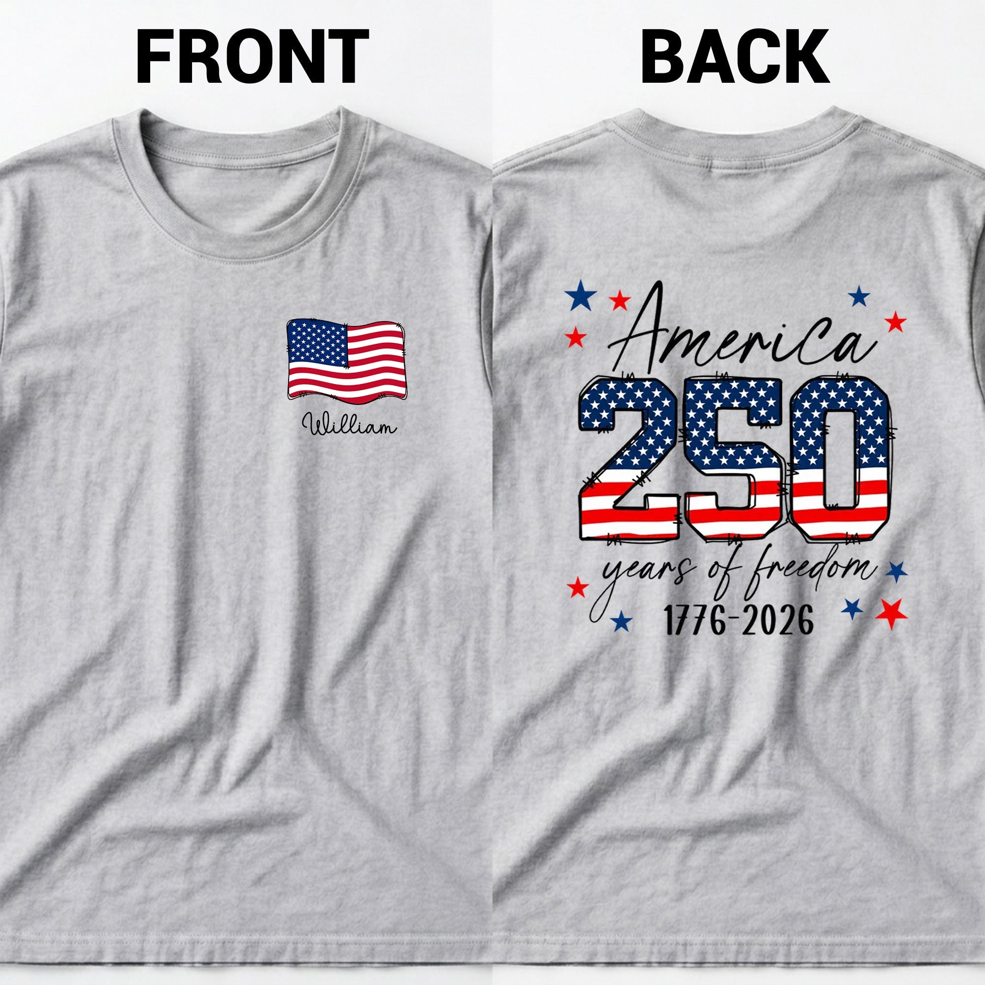 Personalized American Flag T-Shirt Custom Name Gift for Dad
