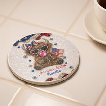 Load image into Gallery viewer, Personalized Ceramic Coaster 4th of July Gift Custom Name
