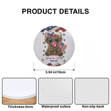 Load image into Gallery viewer, Personalized Ceramic Coaster 4th of July Gift Custom Name
