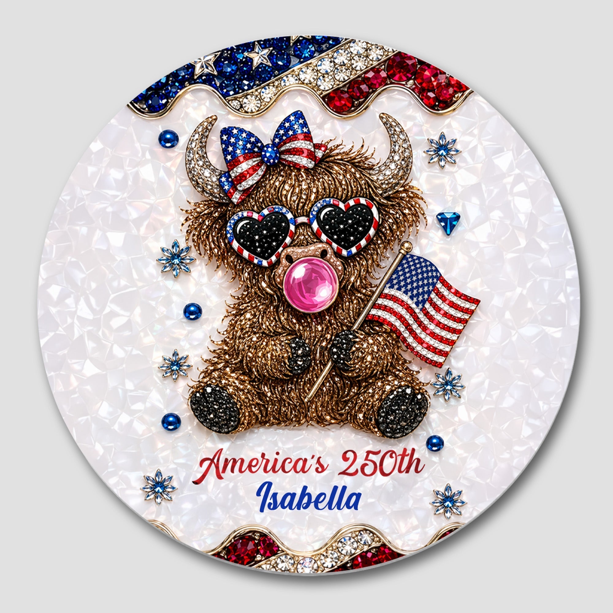 Personalized Ceramic Coaster 4th of July Gift Custom Name