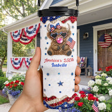 Load image into Gallery viewer, Personalized 30oz Tumbler with Handle American Flag Gift for Family
