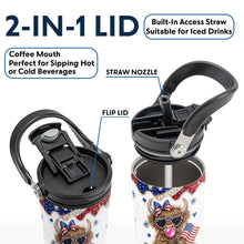 Load image into Gallery viewer, Personalized 30oz Tumbler with Handle American Flag Gift for Family
