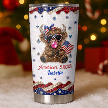 Load image into Gallery viewer, Personalized 20oz Tumbler with American Flag for Independence Day Gift
